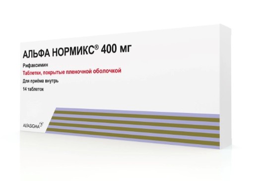 АЛЬФА НОРМИКС ТАБЛЕТКИ ПОКРЫТЫЕ ПЛЕНОЧНОЙ ОБОЛОЧКОЙ 400 МГ   №14